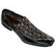 Fiesso Black Paisley Embroidered Pony Hair Leather Shoes FI6348